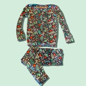 Christmas Winter Velour Pajamas with Holly Berries